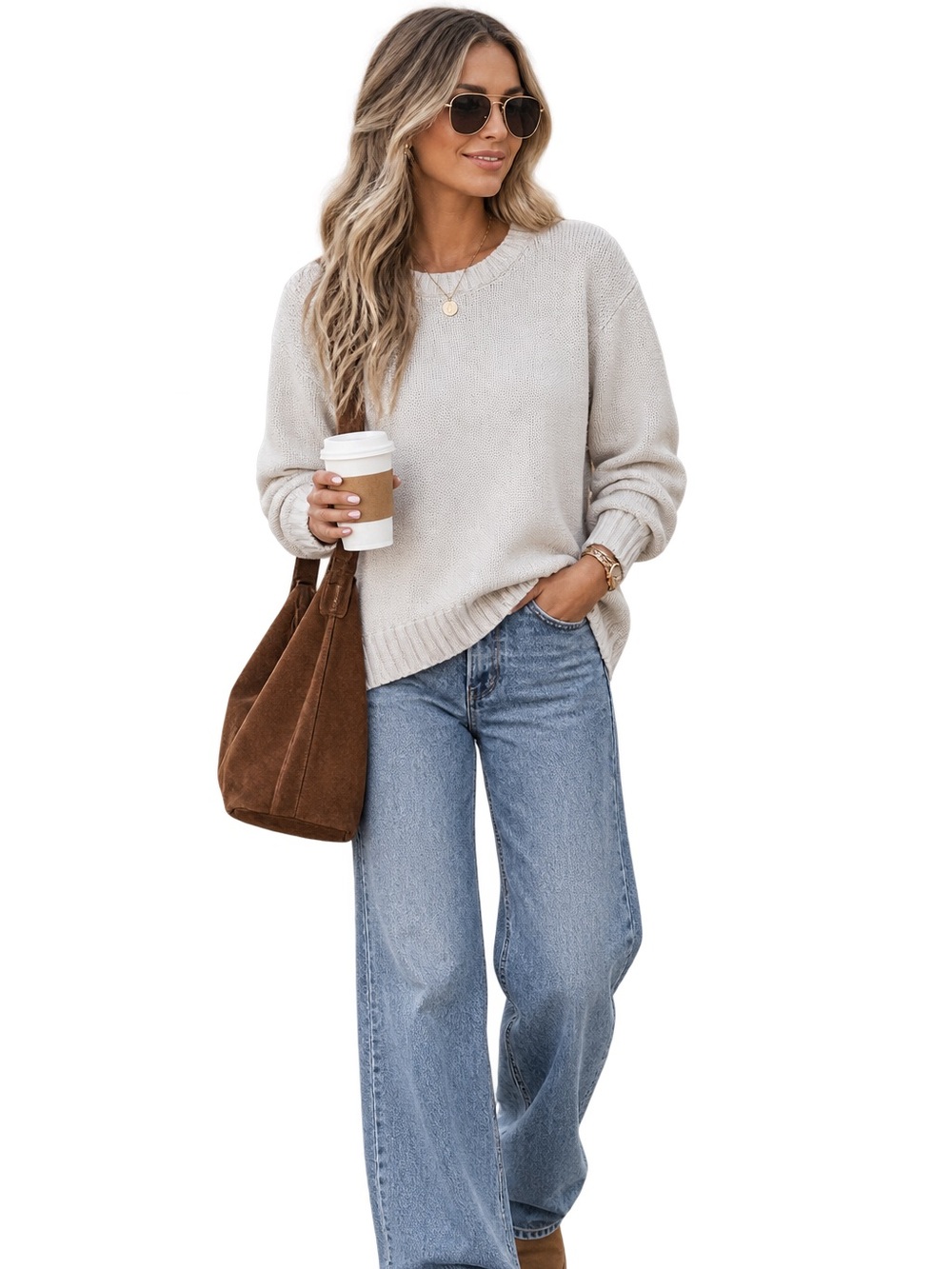 Tory Burch Sport Ivory Chunky Sweater size Medium Cotton blend.
